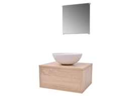 Bathroom Furniture And Basin, Bathroom Furniture And Basins Vidaxl Bege Madeira Processada (40 X 34 X 20 Cm)