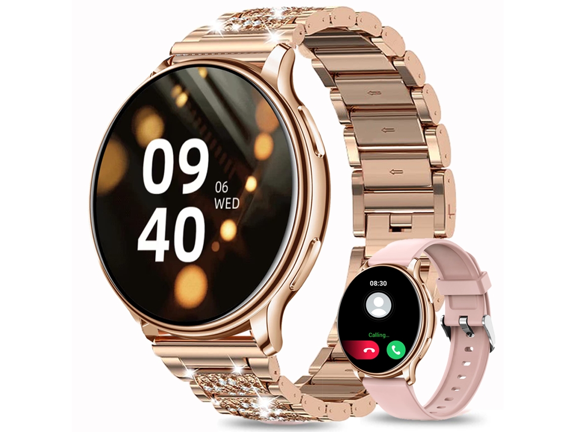 Relógio Inteligente Feminino Elegante Cravejado de Diamantes, Pulseira com Função de Chamada Bluetooth. MDUG
