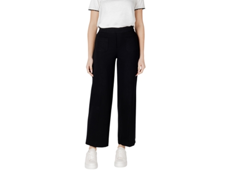 Calças De Mulher Street One Front Pocket Straight Leg Preto (w44 L30)