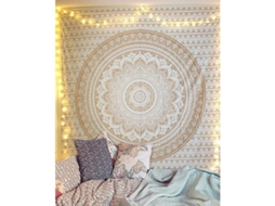Toalha De Parede Mandala Dourada 200x150cm Algodão Decoração De Lar Tapete De Parede Cobertor Cortina