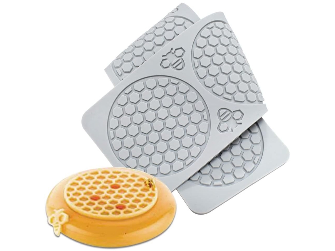 Moldes de Silicão em Formato de Colmeia Molde para Decoração de Bolo e Chocolate RNEMITERY