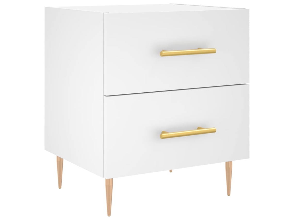 Bedside Cabinet, Bedside Cabinets Vidaxl Branco Madeira Processada (n/a)
