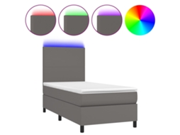 Box Spring Bed, Box Spring Beds Vidaxl Cinzeto Couro Artificial (90 X 190 Cm)