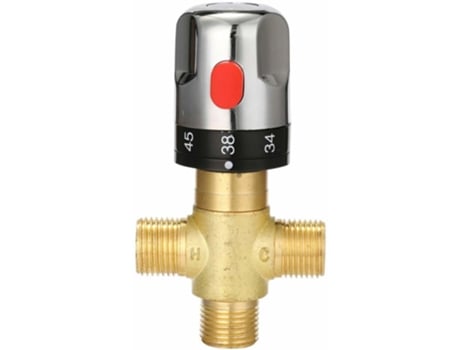 Misturador Termostático Para Banheiro Em Latão Ajustável Para Controle De Temperatura Da Água Quente E Fria Tipo 3 Vvjijilly
