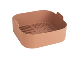 Tapete de Silicone para Fritadeira a Ar , 21 Cm, Reutilizável, Antiaderente, Ecológico MDUG (cáqui)
