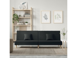 Vidaxl Sofá-cama Tecido Preto