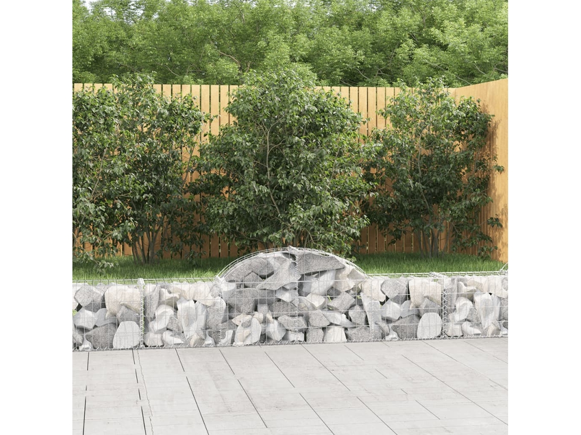 Vidaxl Cestos Gabião Arqueados 12pcs 200x30x40/60 Cm Ferro Galvanizado