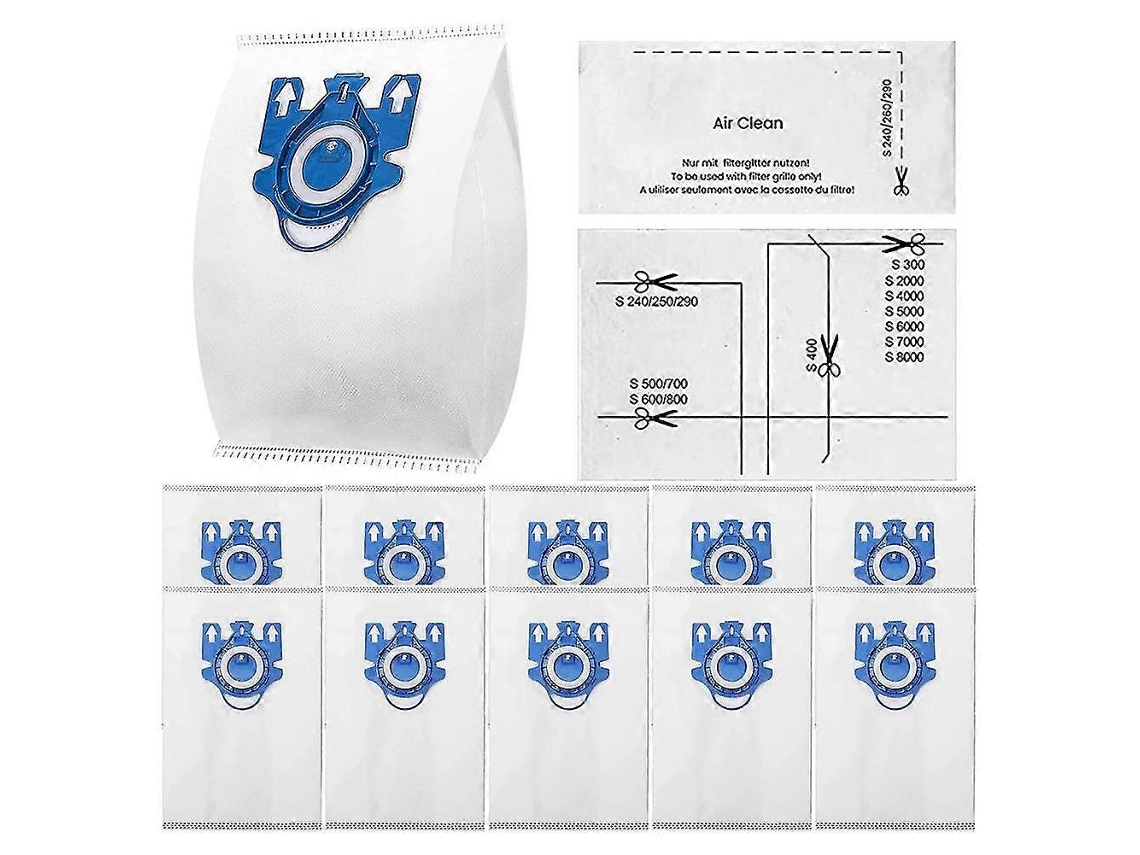 Pacote Com 10 Sacos De Substituição Airclean 3d Efficiency Para Aspirador Pó Gn Classic C1 Comp Tuotuo