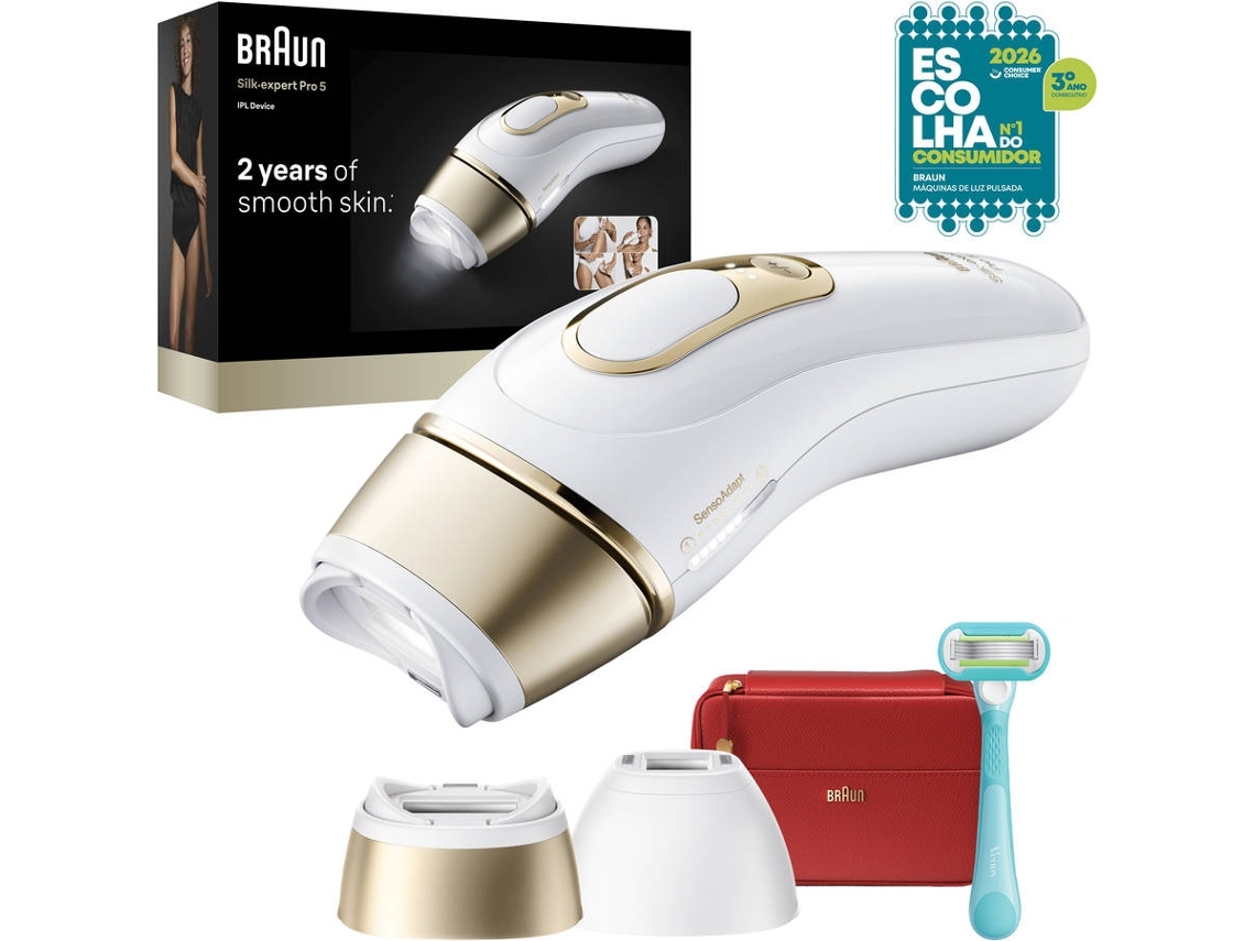 Depiladora Luz Pulsada BRAUN Silk-Expert Pro PL5221 (Outlet Caixa Aberta - IPL - Multi-zonas - Corrente)