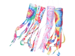 Kit de 4 Bandeiras de Vento Coloridas em Poliéster com Estampa Batik da Inoomp, Reutilizáveis e Leves, Ideais para CHABERLU