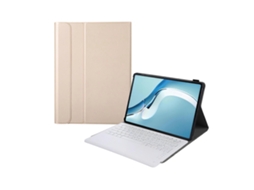Capa De Couro Ultrafina Com Teclado Bluetooth E Suporte, Textura De Ovelha, Para Tablet Huawei Matepad Pro 12.6 2021 (preta), Com Aba Horizontal.
