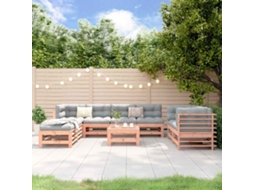 Vidaxl 9 Pcs Conjunto Lounge De Jardim Madeira De Douglas Maciça