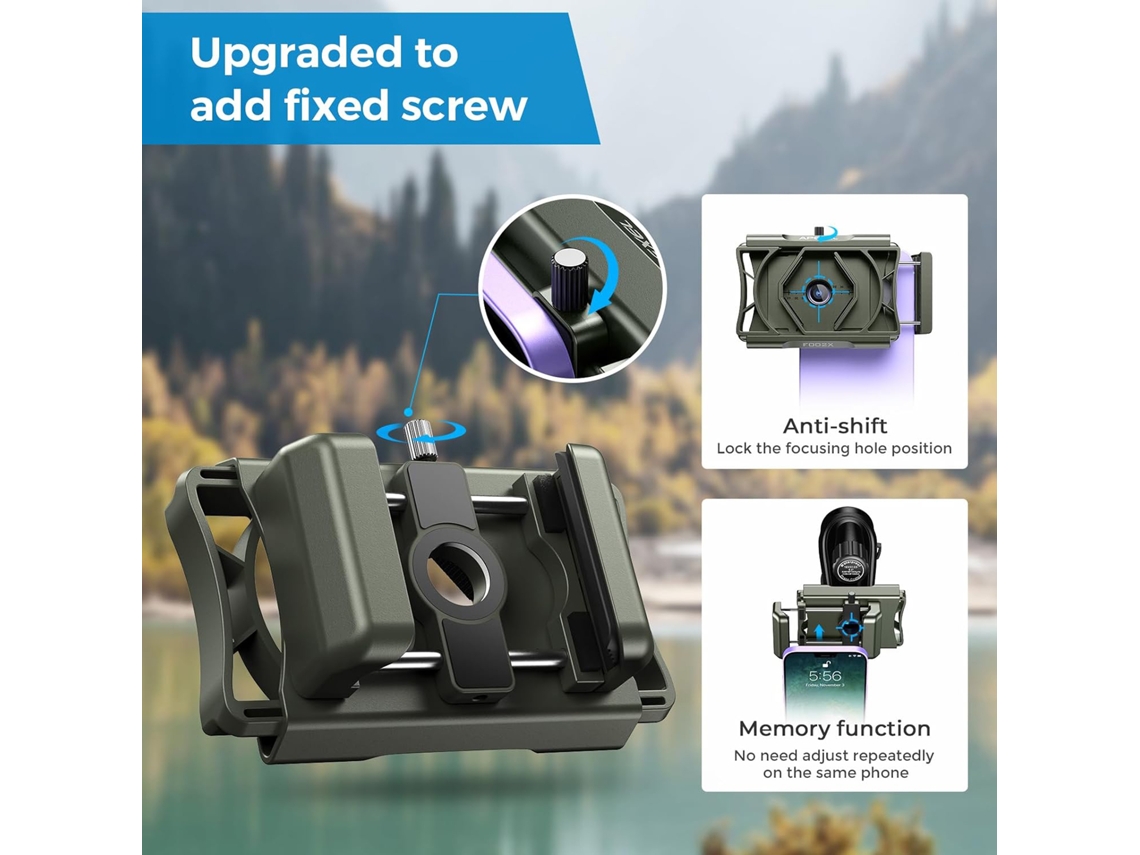 Adaptador De Teléfono Para Telescopio Apexel Apl-f002x Rotatório 360° Com Suporte E Controle Remoto Para Microscópio Binocular Monocular
