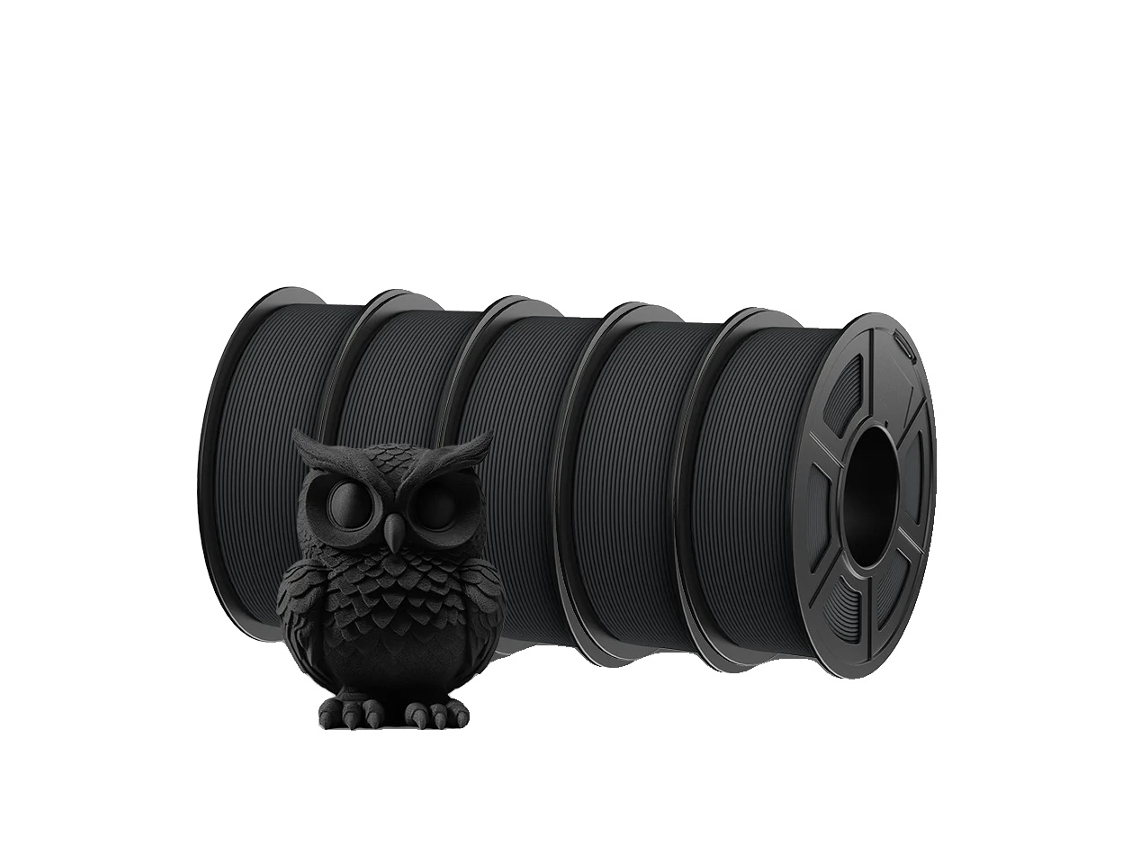 Filamento PETG De Alta Velocidade, Diâmetro 1,75mm, Acabamento Fosco Suave, HSPETG Preto, 5 Rolos OEM