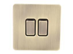 Interruptor de Parede HKJ 2 Interruptores Inox Bronze