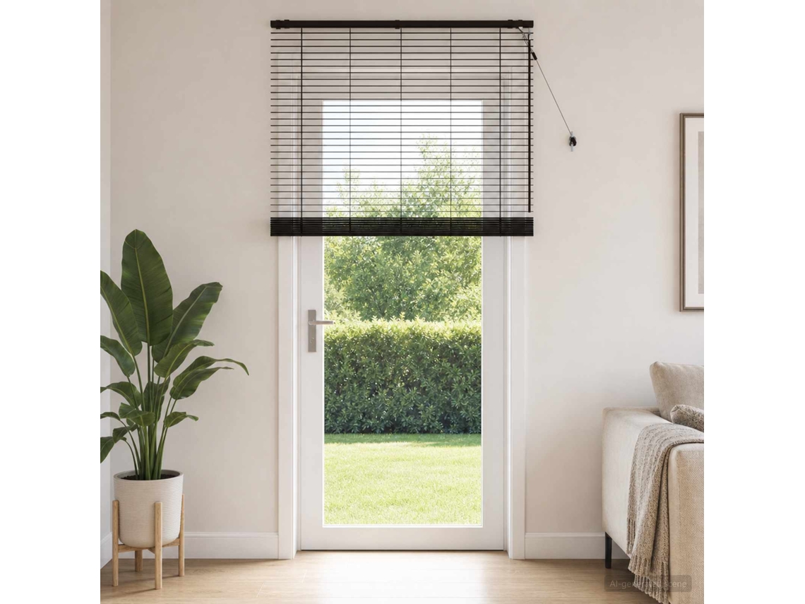 Vidaxl Cortina Veneziana Marrom Escuro 125 X 250 Cm 35 Mm