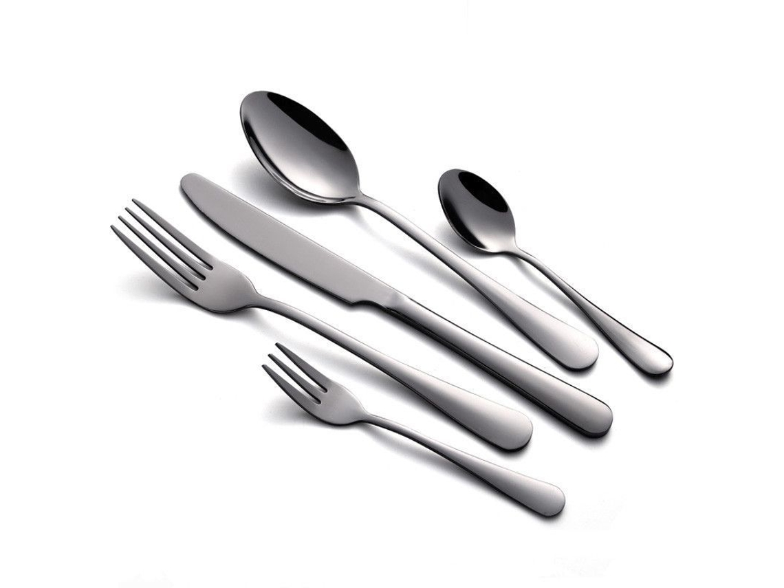 Rebe-set of Talheres De Aço Com 16 Peças, Pratos E Colheres, Dishwasher Safe, Elegan Design