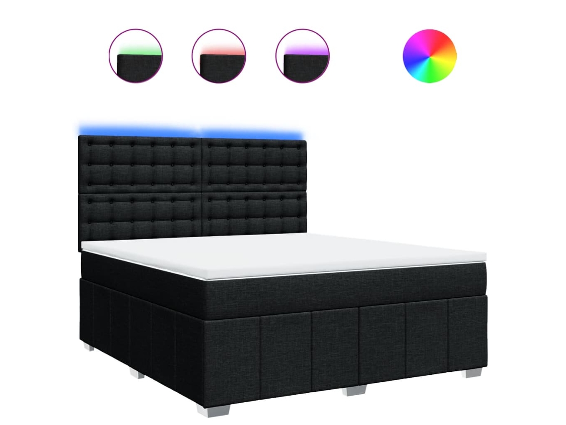 Box Spring Bed, Box Spring Beds Vidaxl Preto Tecido (180 X 200 Cm)