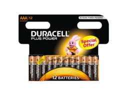 Pilha Não Recarregável DURACELL Duracell Plus AAA K8+4 ( unidades) — Pilhas Alcalinas