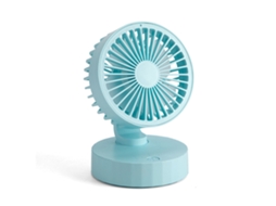 Ventilador Mesa Portátil Usb Recarregável 3 Velocidades Azul