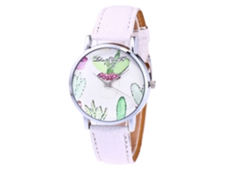 Reloj De Cuero Moda Unisex Dial Redondo Quartzo Blanco