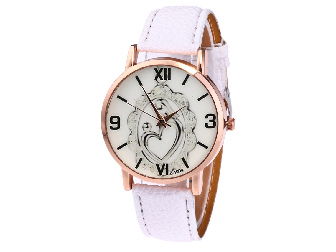 Reloj Hombre De Cuero Estilo Casual Negocios Cuarzo Regalo Blanco