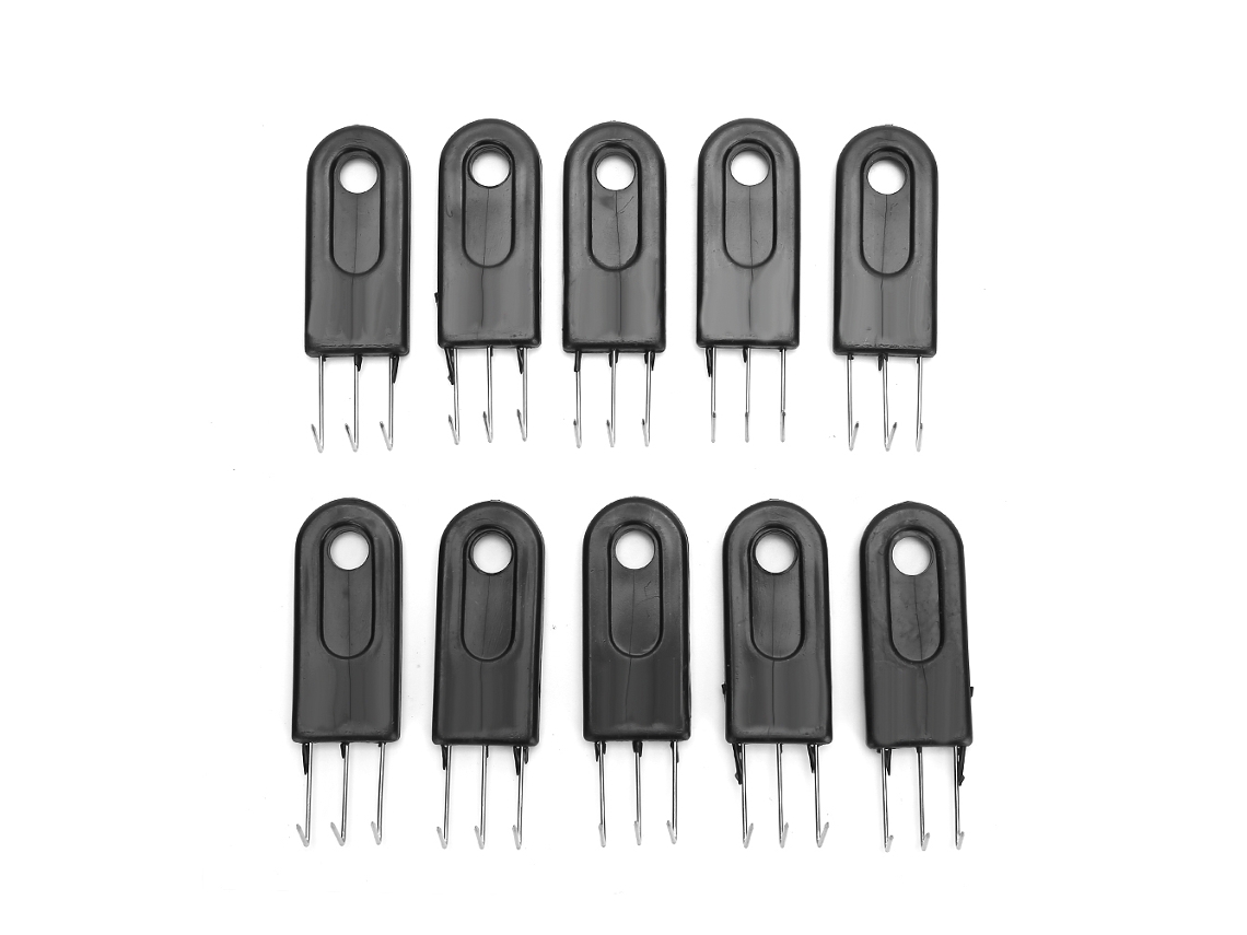 Ganchos Pretos 3 Garras Máquina Tricotar