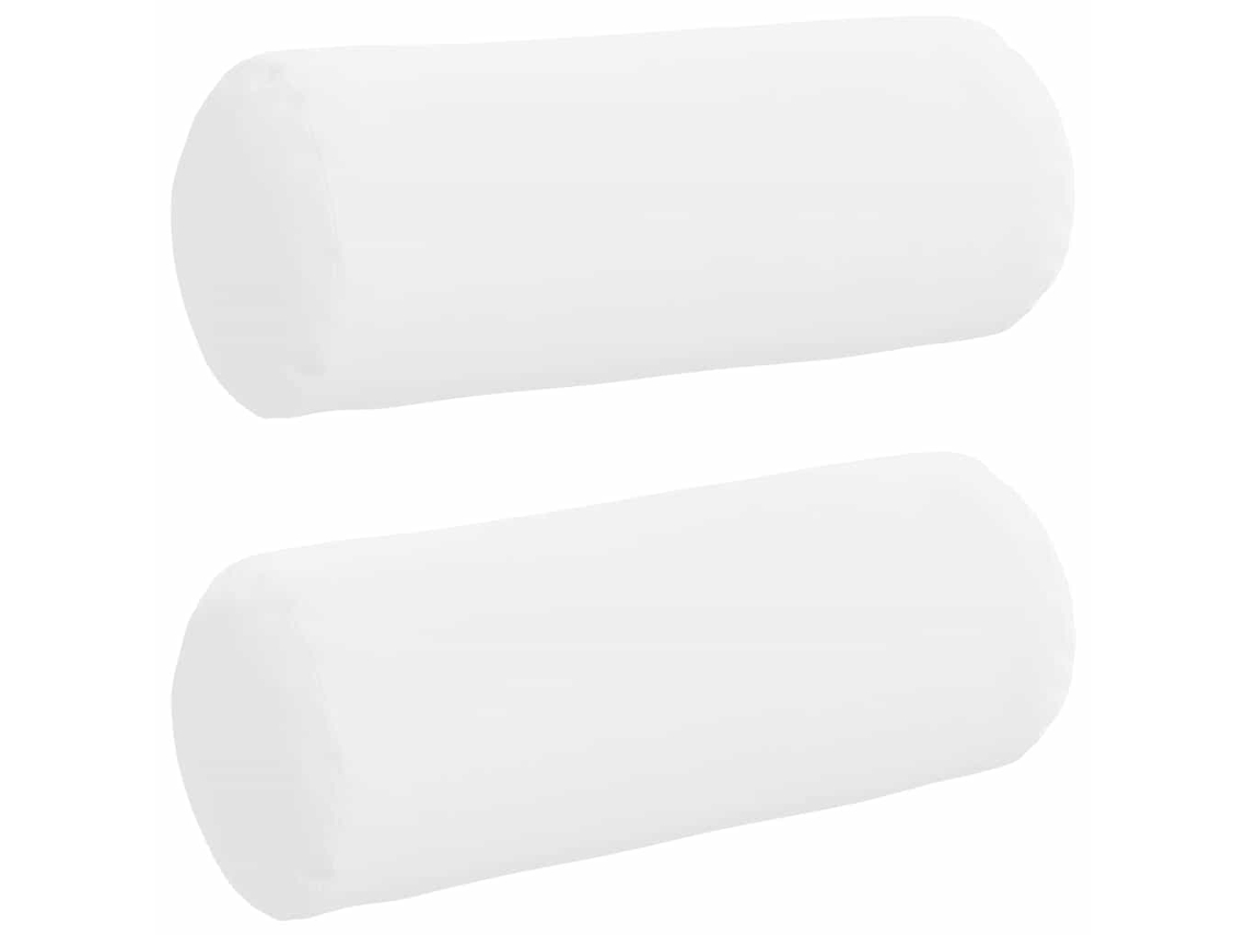 Almofadas de Apoio 2 Pcs Branco Ø 15 X 40 Cm Tecido HARLANV1