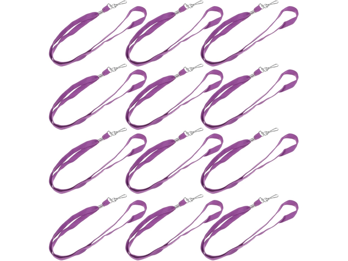 Conjunto De 50 Porta Crachás Com Cordão, Fáceis De Limpar, Em Poliéster Roxo E Metal, Com Design Plano E Alto Conforto