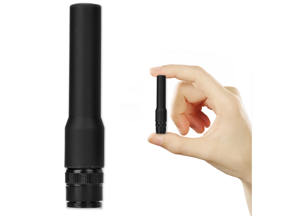 Antena Curta De Rádio Ham Móvel De Banda Dupla 144/430mhz Com Conector Bnc Macho Silicon (preto)