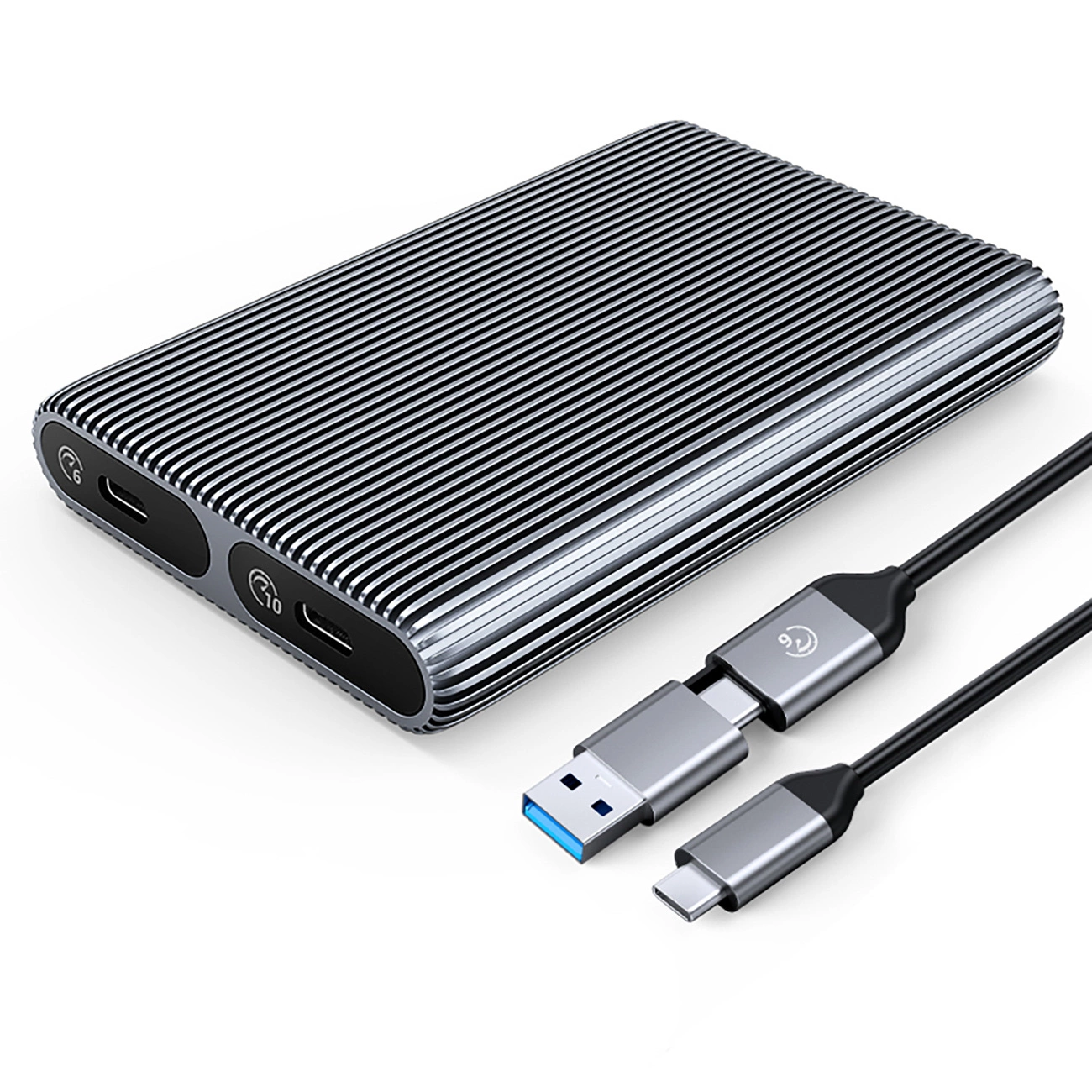 Caixa de unidade dupla Am2c3 2sn para duas unidades M.2 Sata NVME USB C Orico