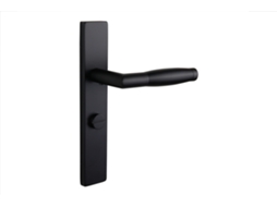 Manípulo Da Porta Lavuzo Ascoli Black com Escudo Retangular Fechadura de Casa de Banho Wc63/8 Por Conjuntos WOVAR