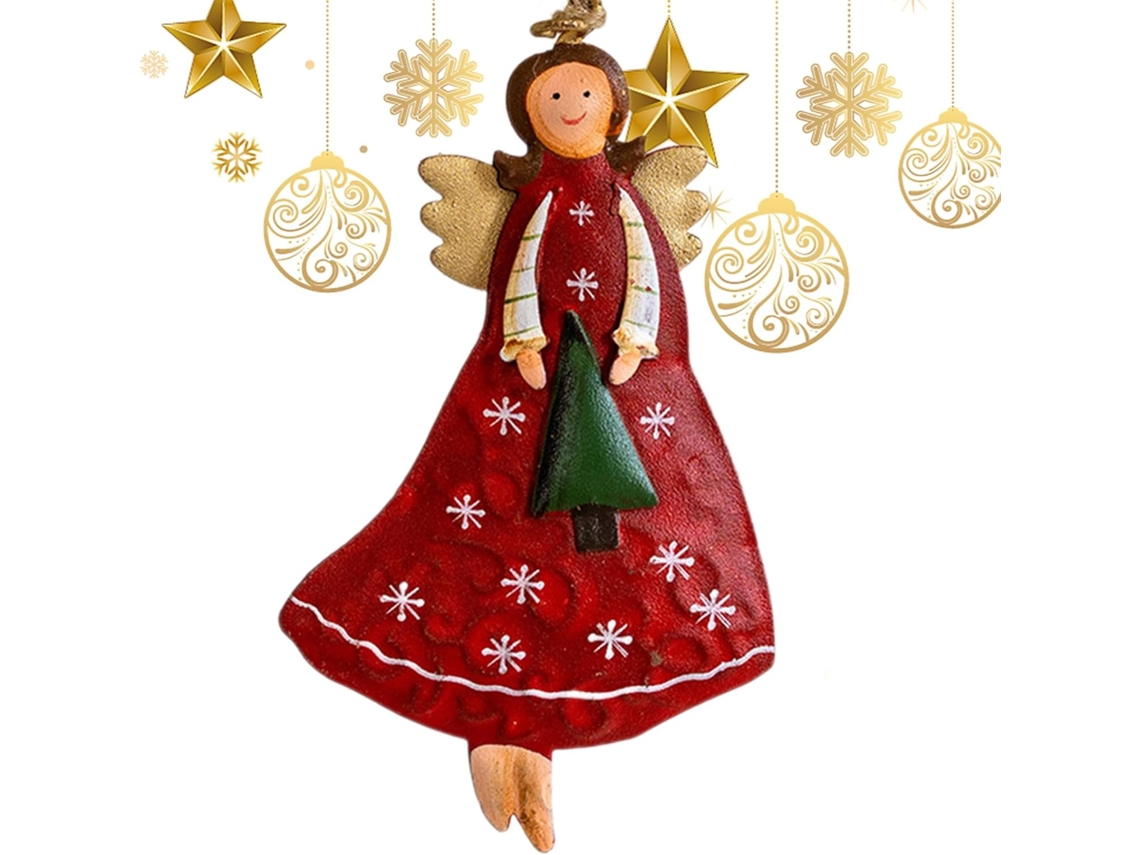 Enfeites De Natal Vintage De Anjos De Ferro Vestidos Para O Natal |