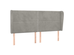 Cabeceira de Cama com Abas Veludo 203x23x118/128 Cm Cinzento claro MAISON EXCLUSIVE
