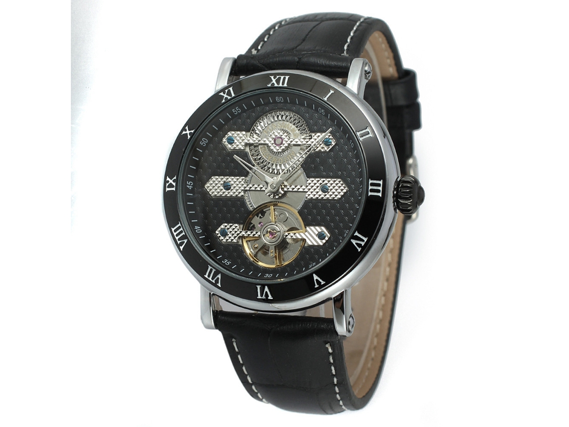 Reloj Automático Mecânico Homem Impermeável Forsining (preto)
