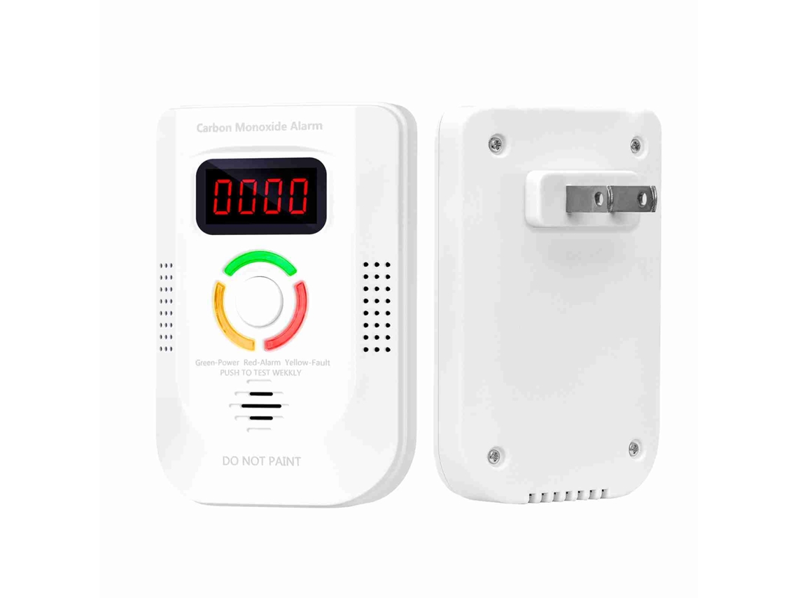 Yuru detector de Monóxido de Carbono com Sensor Eletroquímico, Display Digital e Alarme Sonoro e Visual