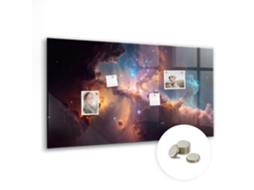Quadro Magnético De Parede Espaço Com Estrelas Para O Quarto Das Crianças Espelharte (120x60 Cm)