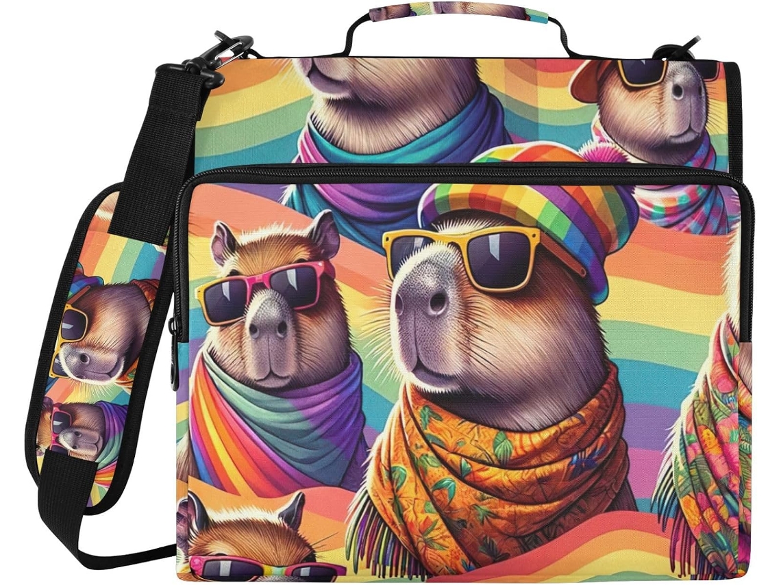 Organizador de Massas Capivara Orgulho Rainbow Poliéster, Resistente à Água, Confeccionado com 3 Argolas