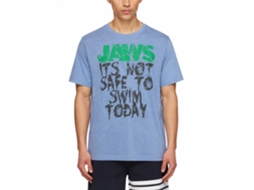 Rockinstone Jaws Movie Not Safe Heather Light Blue Adult T-shirt Size:s
