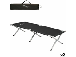 Cama Aktive Preto Dobrável 190 X 42 X 64 Cm 2 Unidades