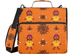 Pasta Organizadora com 3 Anéis, Alça, Diversas Bolsas e Bolsa de Armazenamento Portátil para Mesa de Casa