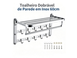 Toalheiro De Parede Em Inox 60cm