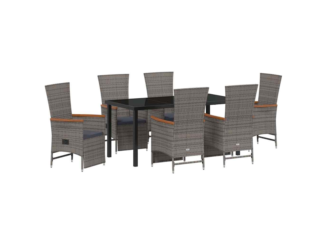 Maison Exclusive - Conjunto De Jantar Para Jardim 7 Pcs Cinzeto Vime Pe