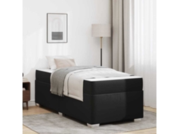 Vidaxl Estrutura da Cama com Colchão Preto 90 X 190 Cm Tecido