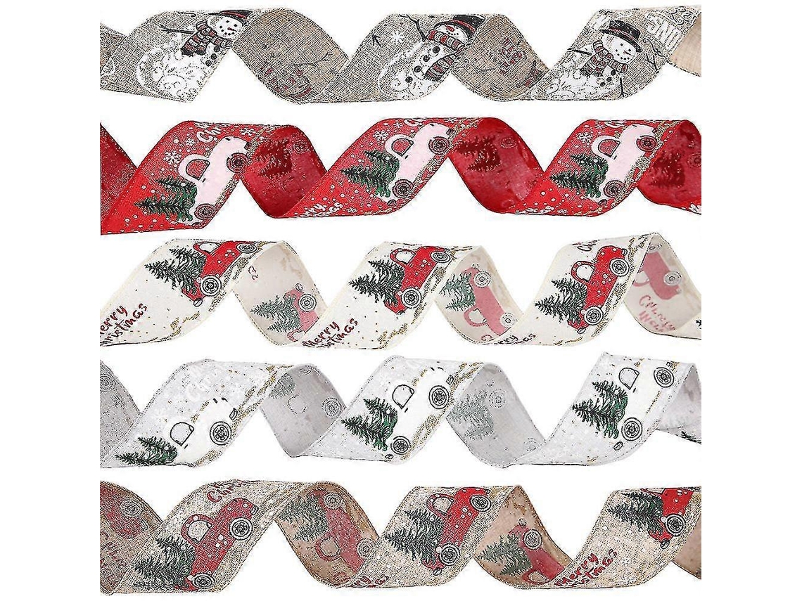 Fita De Natal De 5 Cm Para Enfeite De Árvore De Natal, Fita Estampada. Hengjian