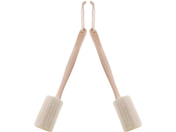 Conjunto De 2 Escovas Banho Para As Costas Com Cabo Longo, Em Madeira E Bucha Vegetal, Ferramenta Confortável Para