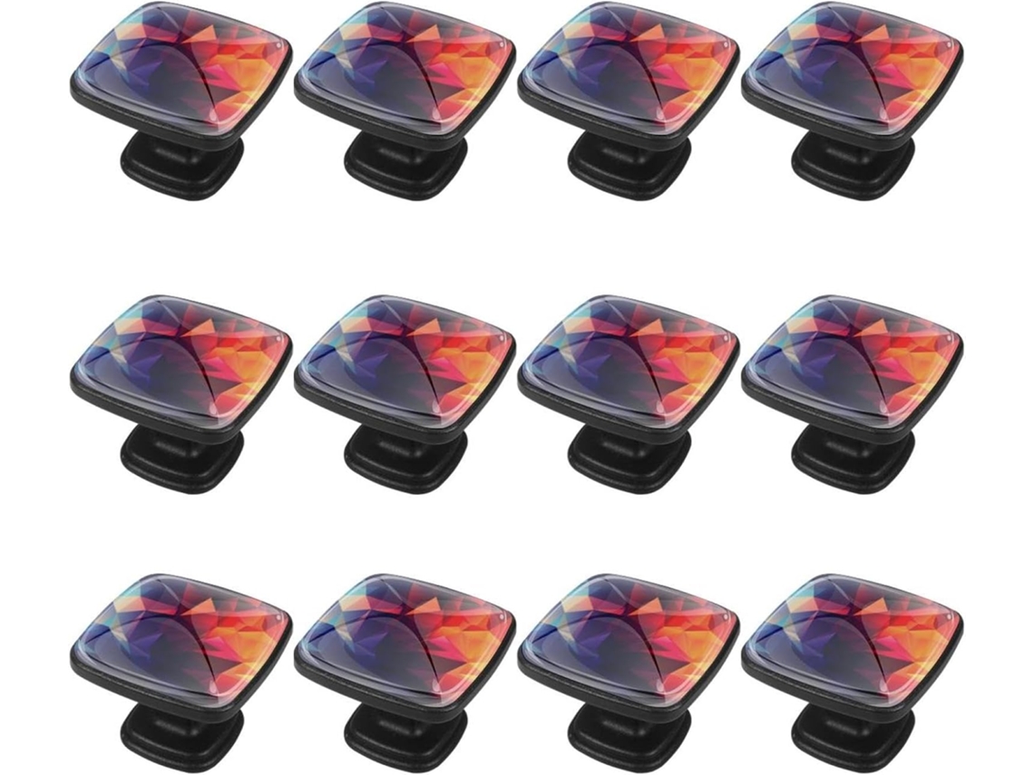 Puxadores Quadrados Para Gavetas De Cômoda, Puxadores Para Armários De Cozinha, 12 Peças, Arte Abstrata Geométrica