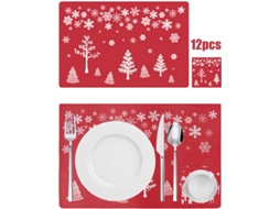 Conjunto de 12 Jogos Americanos de Natal Decoração Pvc NEVEANCE