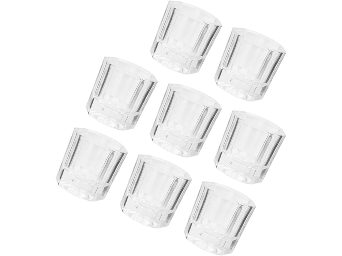 Copo De Vidro Octogonal Para Limpeza De Manicure