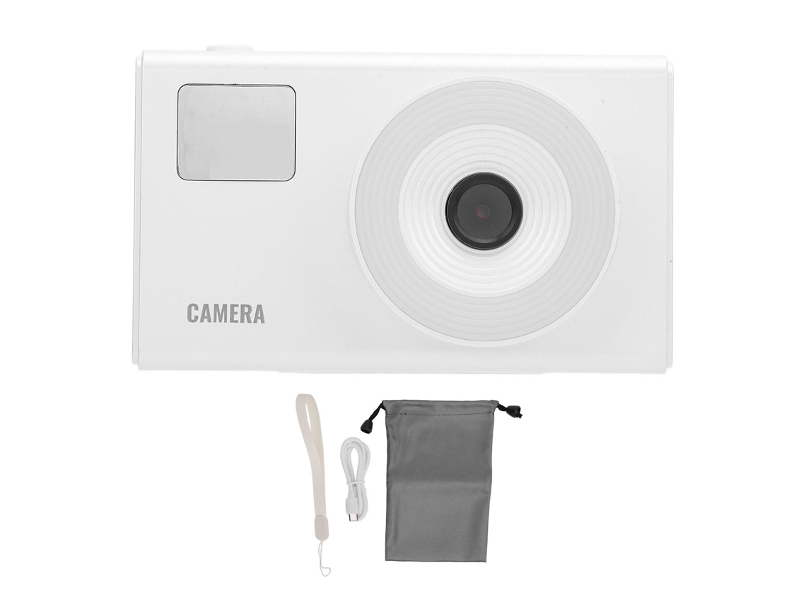 Câmera Digital 4k 48mp Hd Zoom 16x Estabilização Wdr Luz De Preenchimento Retro Compacta Para Adolescentes Estudantes Branca
